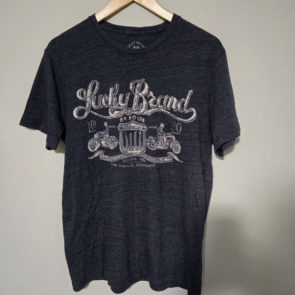 LUCKY BRAND mens blue medium tshirt - Picture 1 of 8